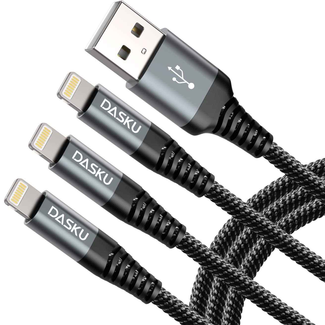 Dasku USB C to Lightning Cable 3Pack 10 FT, [MFi Certified] iPhone 14 13 Fast Charger Extra Long 10 Foot Type C Charging Cord Compatible with iPhone 14 13 12 11 Pro Max Mini 8 Plus SE iPad and More