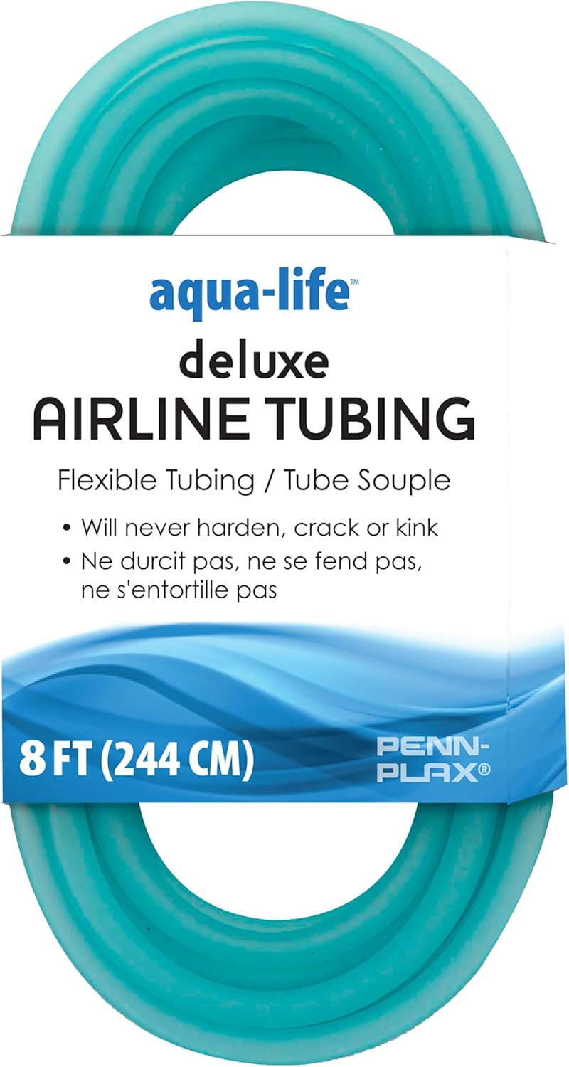 Penn-Plax clear and flexible 3/16" airline tubing for aquariums, 25 feet, safe for freshwater and saltwater fish tanks
