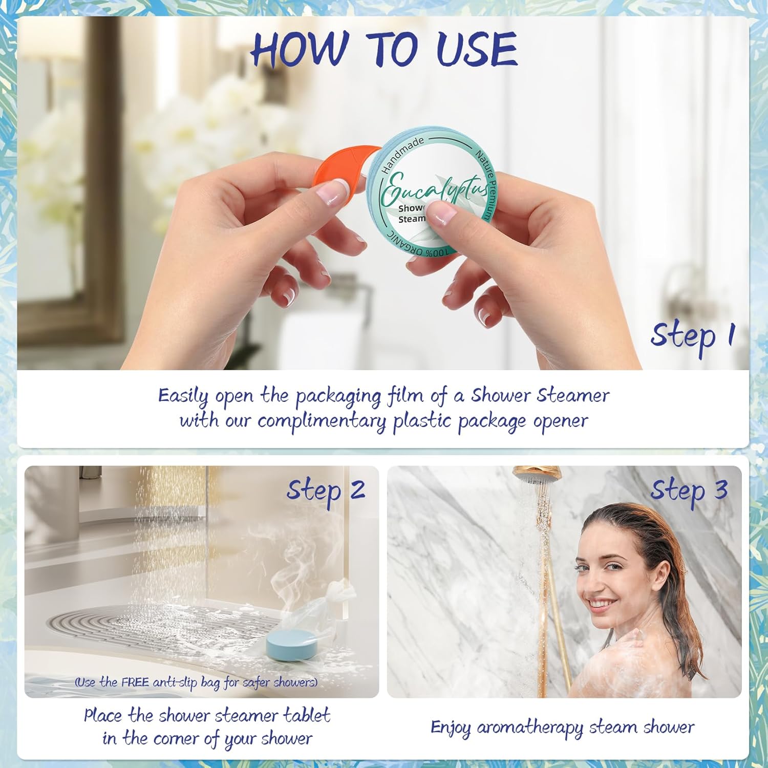 Shower Steamers Aromatherapy 8 Pack - Lavender and Eucalyptus Essential Oils, Self Care Gifts for Women and Men