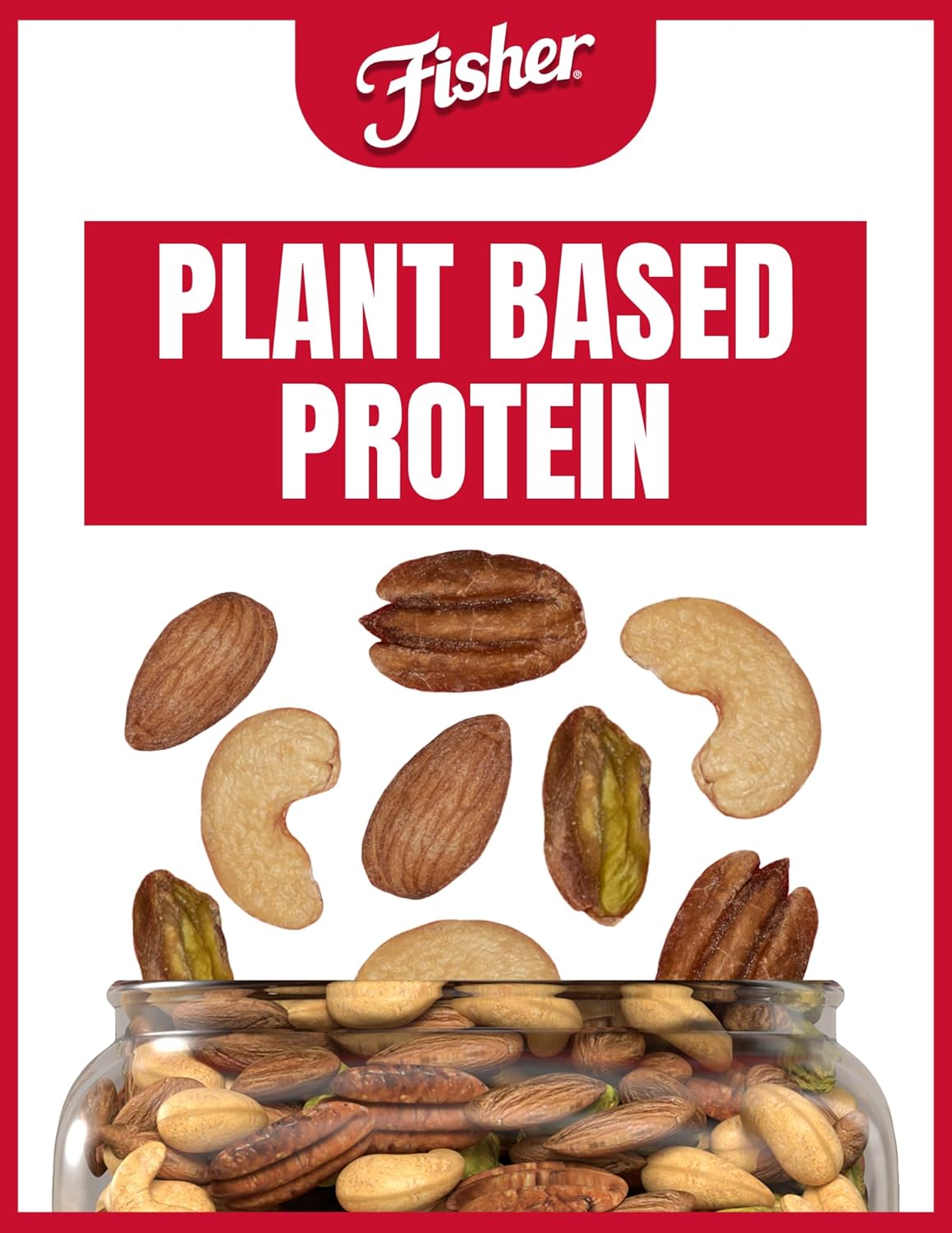 Fisher Oven Roasted Deluxe Mixed Nuts, 24 Ounces, No Added Oil, Gluten Free, Almonds, Cashews, Pecans, Pistachios