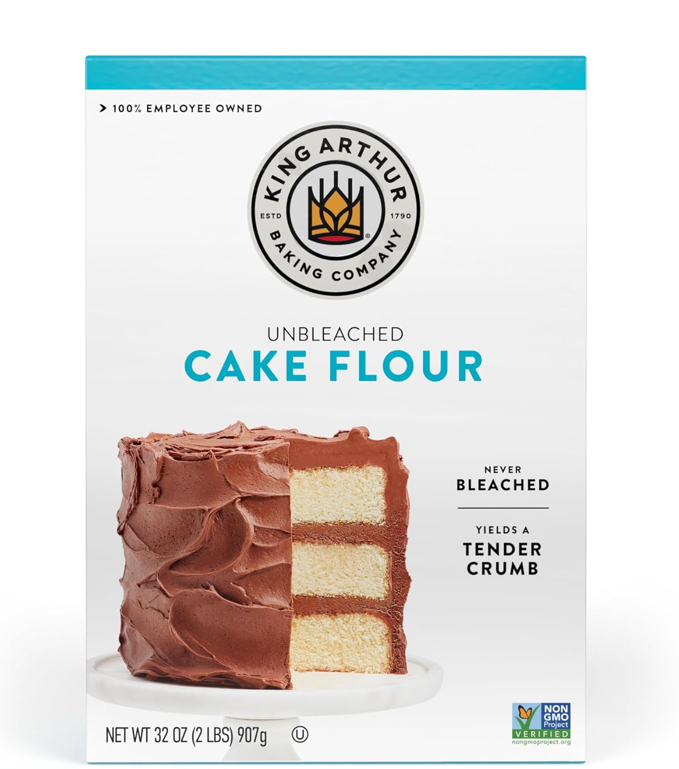 King Arthur, Non-GMO Cake Flour, Unbleached and Unenriched, 2 Pounds, No Preservatives, Baking Essential