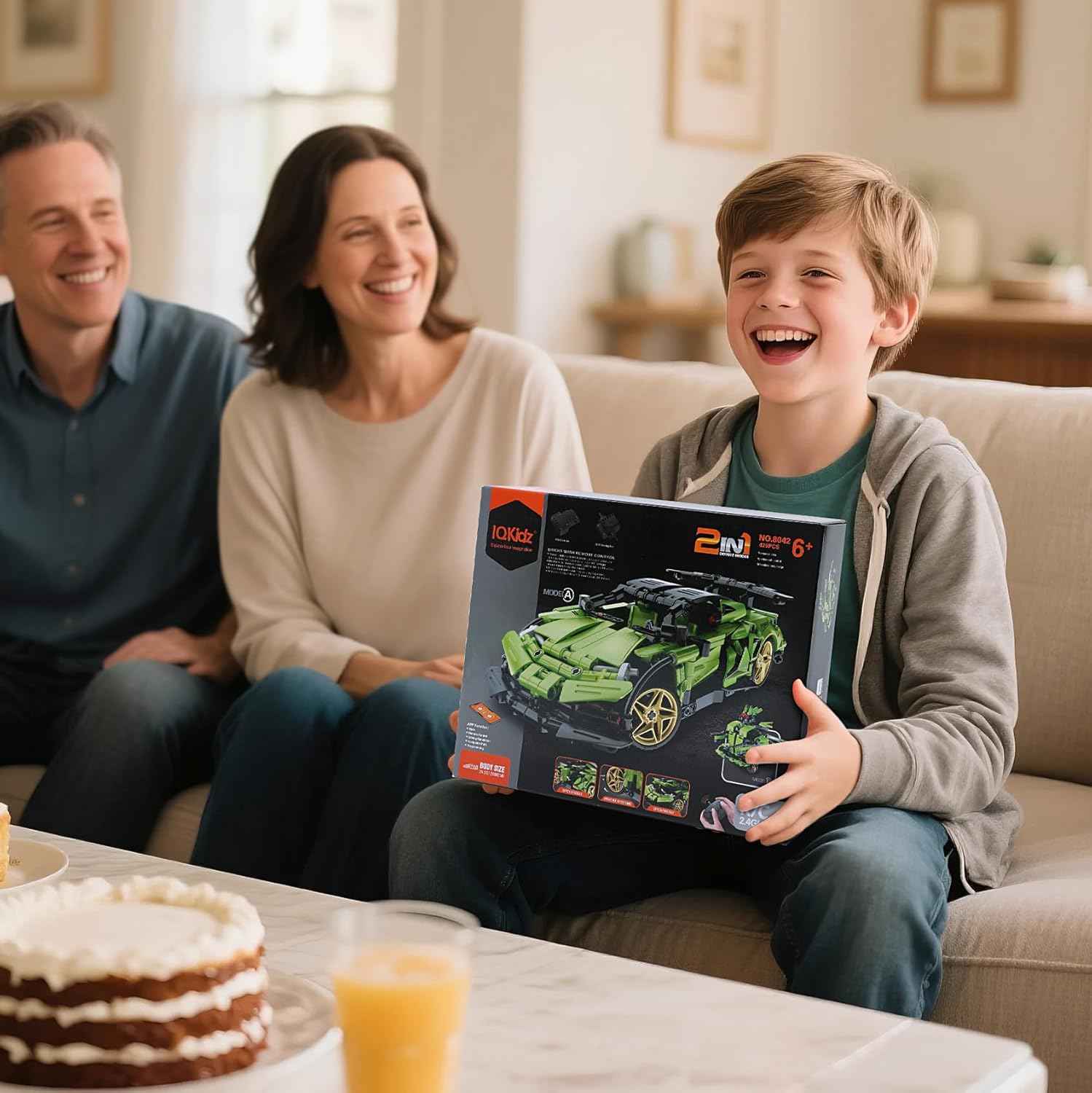 IQKidz STEM Building Blocks Kit for Kids - 2 in 1 Remote Control Race Car and Robot Toy, Great Gift for Boys, Teens Age 6 7 8-12+ Year Old Who Love Engineering and RC Sports Car Toys