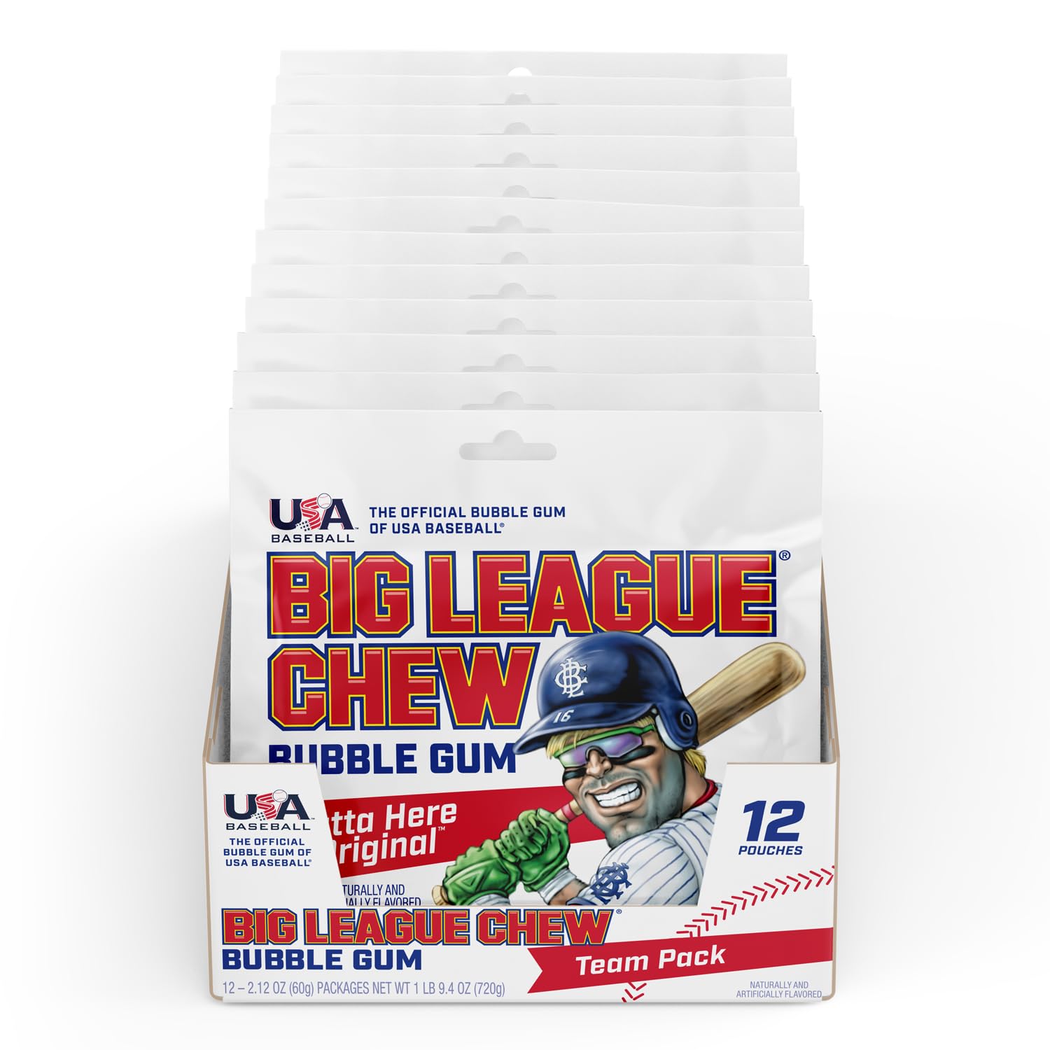 big league chew outta here original bubble gum classic ballpark flavor 12 pack