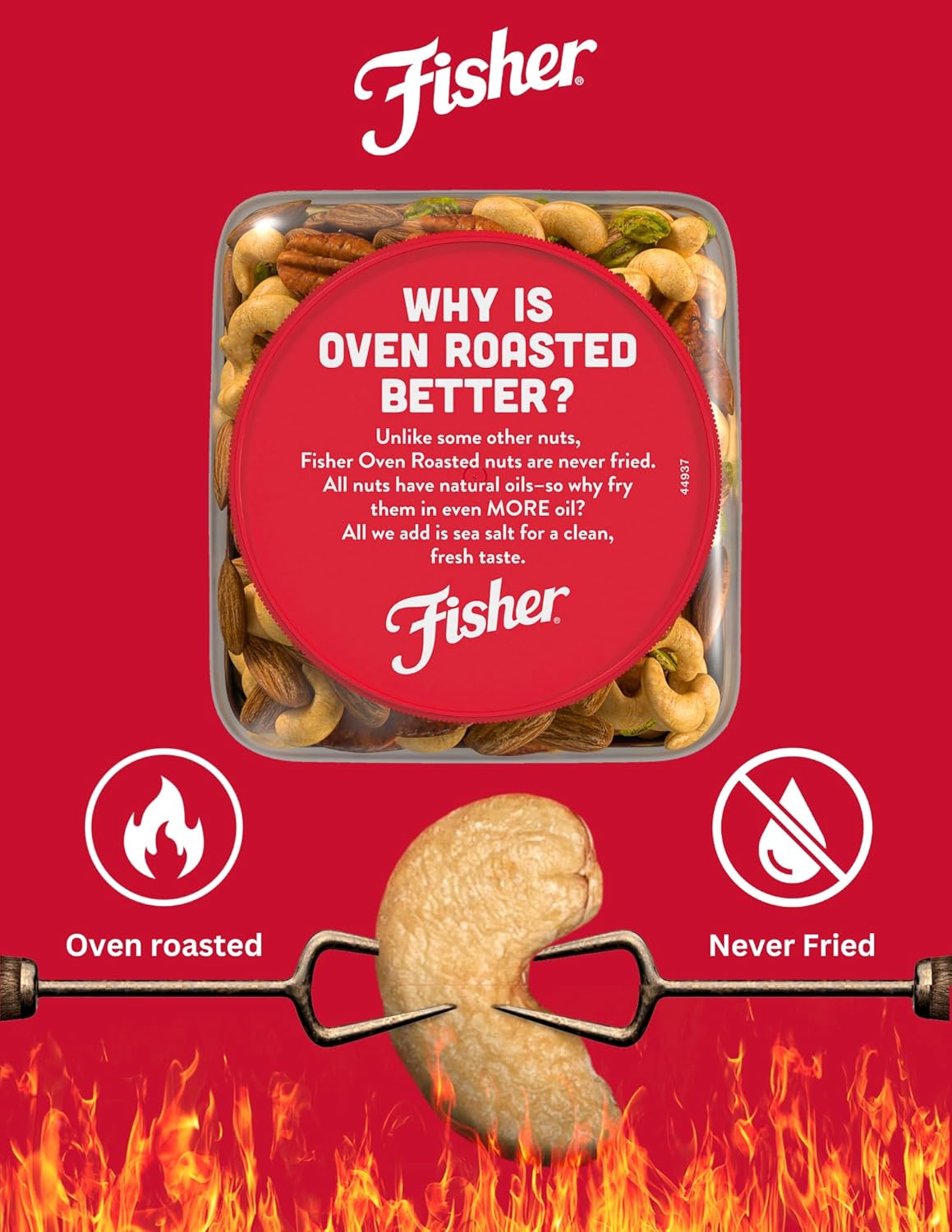 Fisher Oven Roasted Deluxe Mixed Nuts, 24 Ounces, No Added Oil, Gluten Free, Almonds, Cashews, Pecans, Pistachios