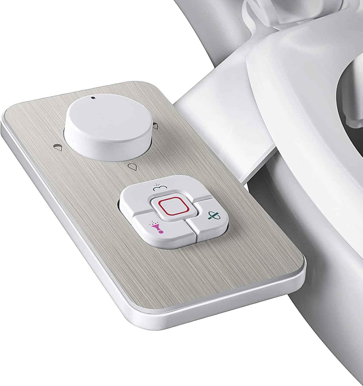 SAMODRA Bidet Attachment, Non-Electric Cold Water Bidet Toilet Seat Attachment with Pressure Controls, Retractable Self-Cleaning Dual Nozzles for Frontal & Rear Wash - Black