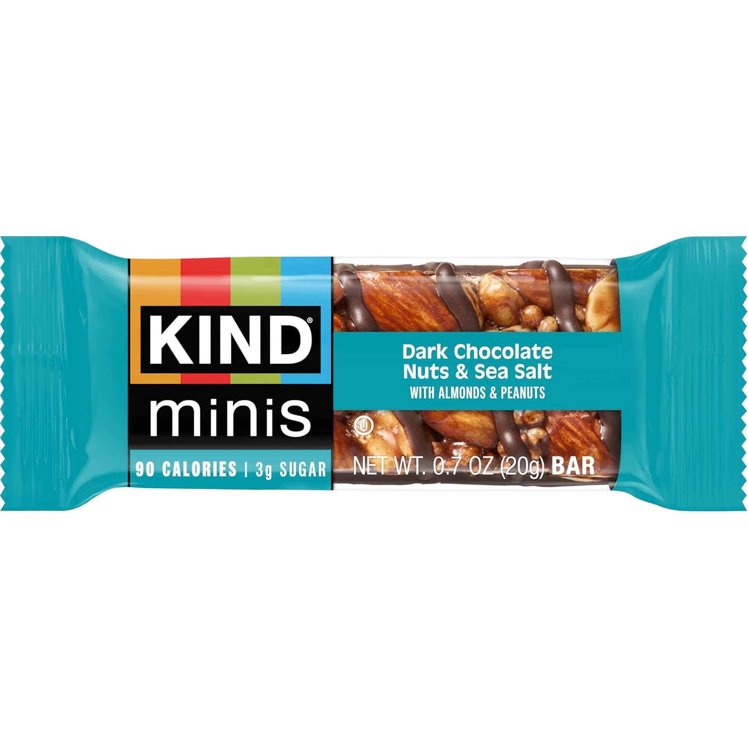 KIND Minis Snack Bars, Dark Chocolate, Caramel, Nuts & Sea Salt, Gluten Free, 20 Count, 0.7 OZ, Variety Pack