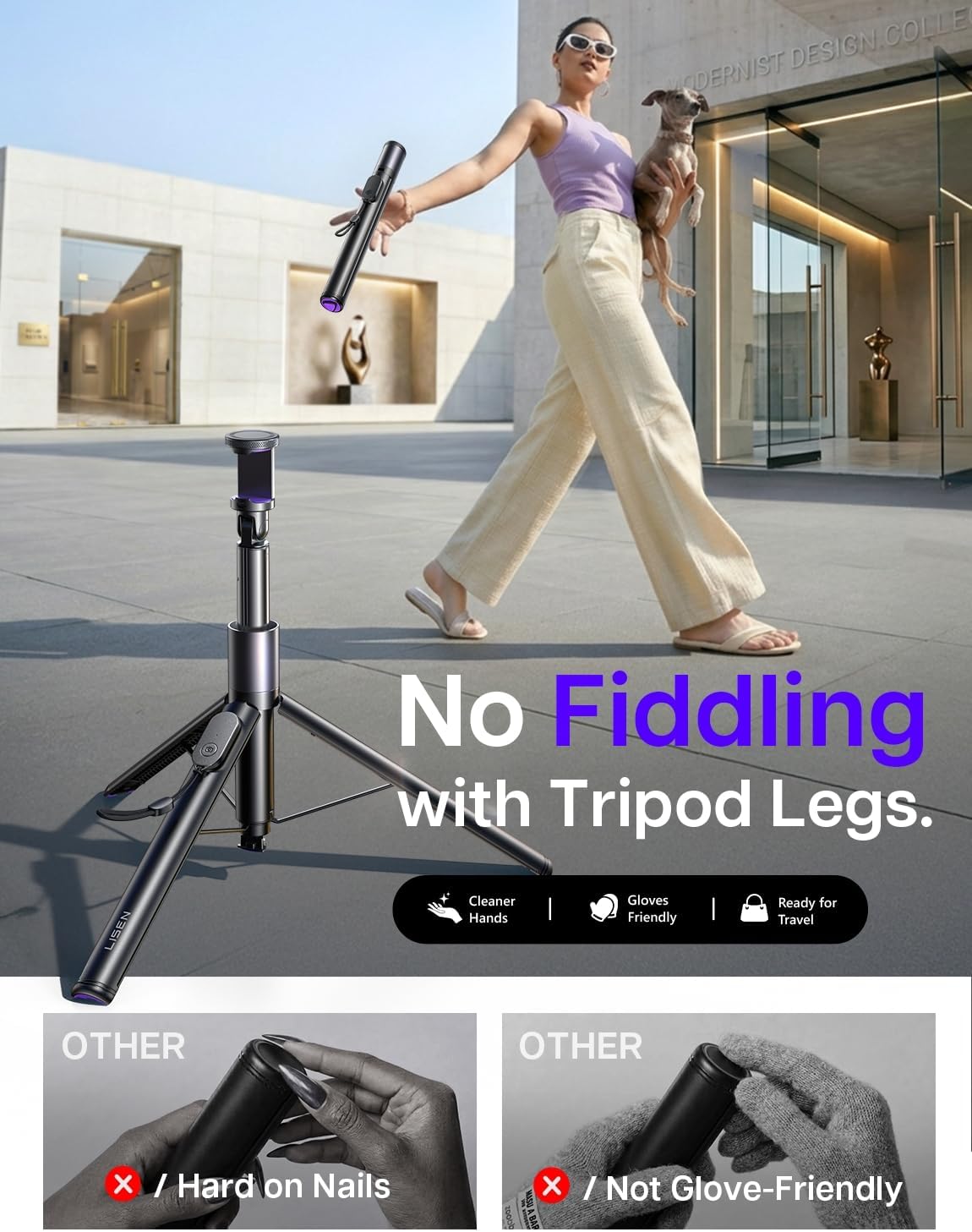 LISEN [0.01s-Open] Phone Tripod for iPhone, 67" Selfie Stick Tripod with Remote, Extendable Cell Phone Tripod Stand, Perfect for Travel Video Recording Live Stream Vlog for iPhone 17 Pro Max & Android
