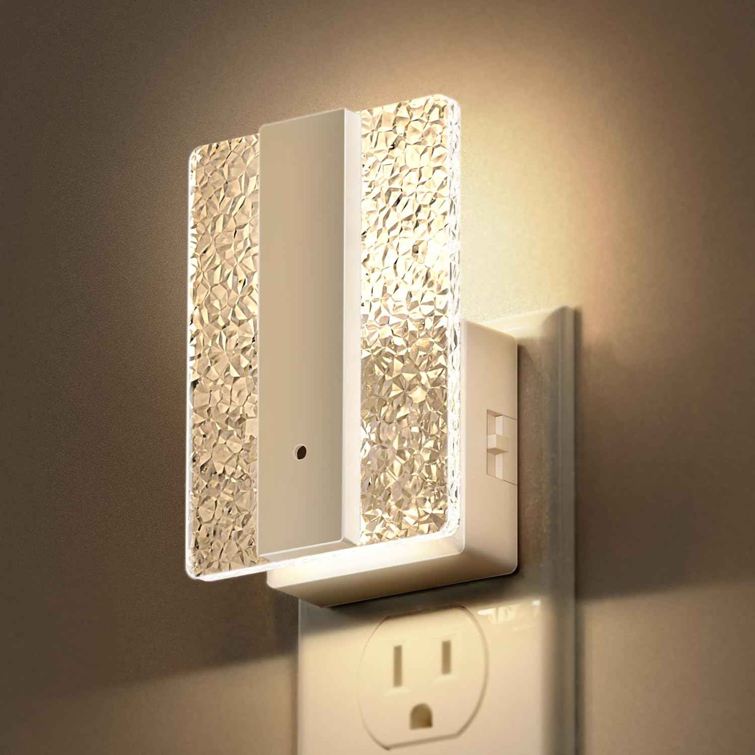 DORESshop LED Night Lights Plug into Wall [2 Packs], Decorative Night Light with Dusk-to-Dawn Sensor, RGB Color-Changing Nightlights with Slide Button, Nightlights for Kids, Bathroom, Hallway, Bedroom