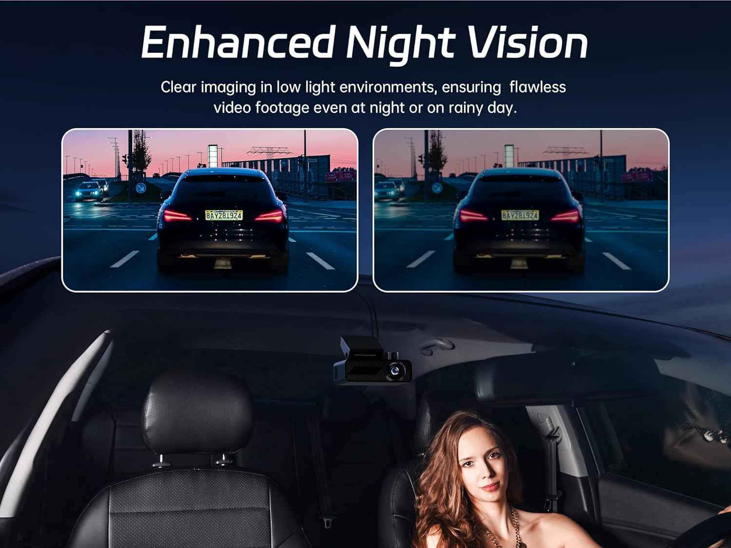 Pelsee P1 Duo 4K Dash Cam Front and Rear, 64GB SD Card, 4K+1080P Dual Dash Camera for Cars, Wi-Fi & App Control, 1.5’’IPS Display Car Camera, Voice Control, Night Vision, 24H Parking Mode, G-Sensor