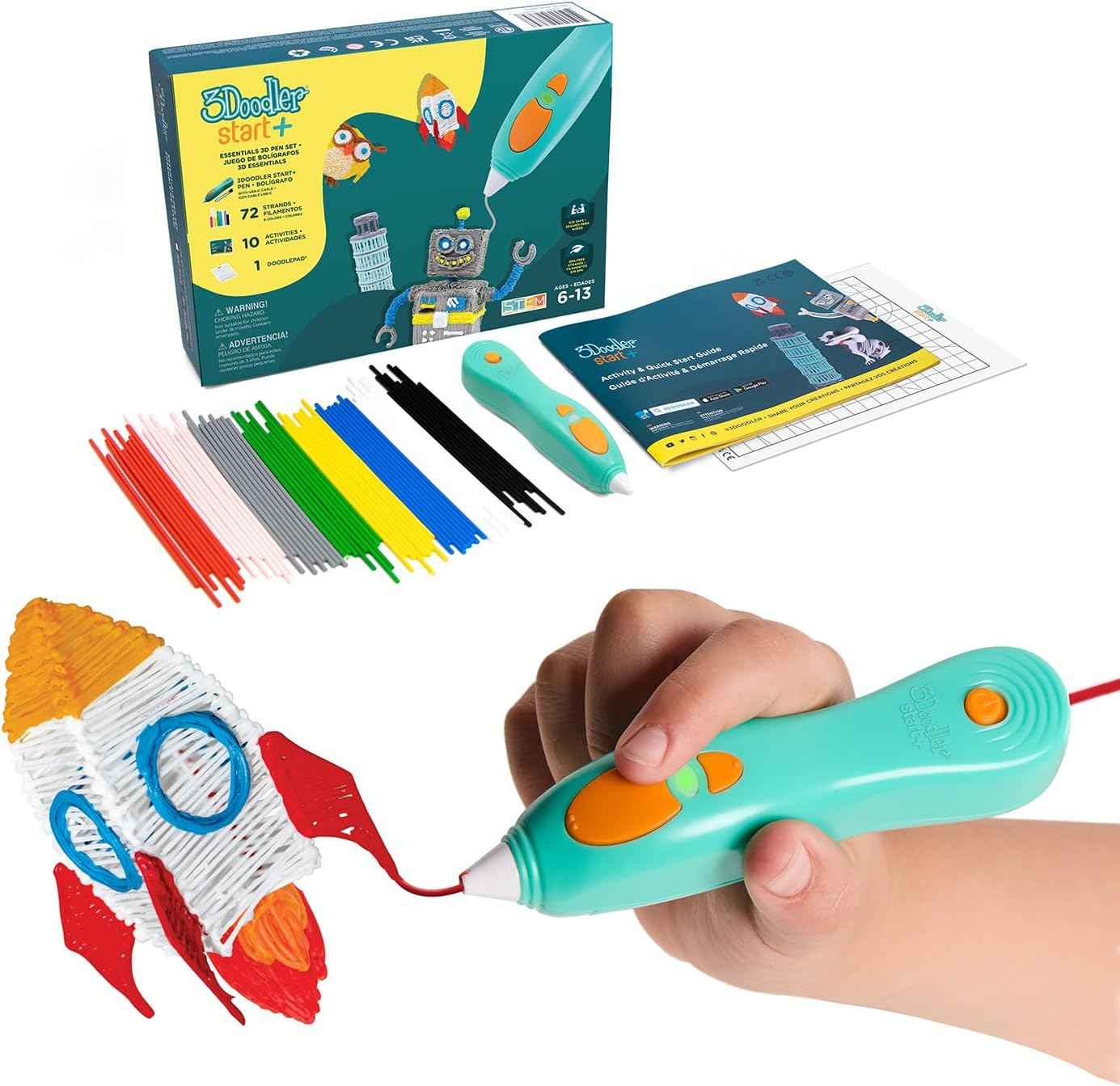 3Doodler Start+ Essentials 3D Pen for Kids | Easy to Use, Learn from Home Art Activity, Educational STEM Toy for Boys & Girls Ages 6+