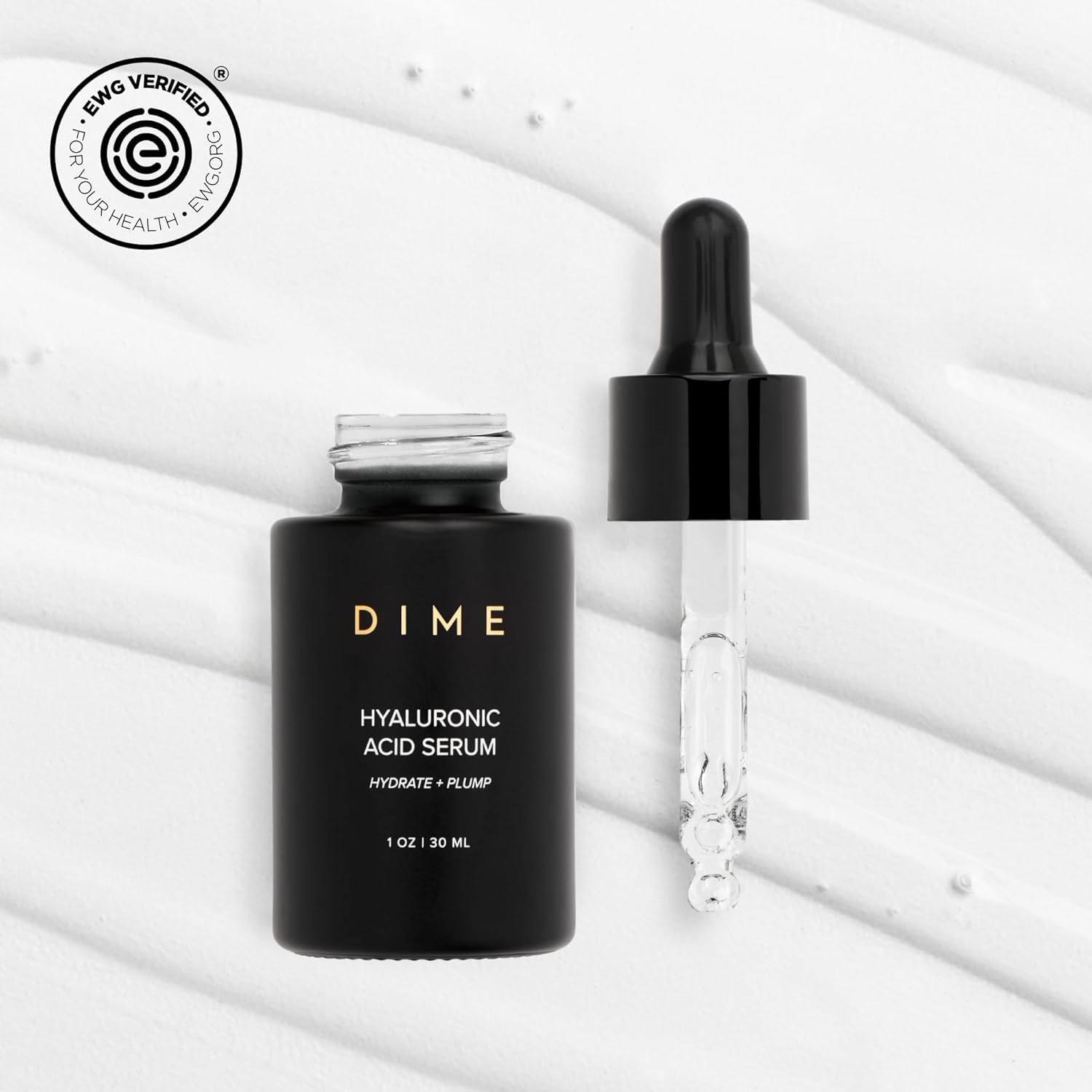 dime beauty hyaluronic acid serum, 1 oz / 30 ml, ultra hydrating face serum