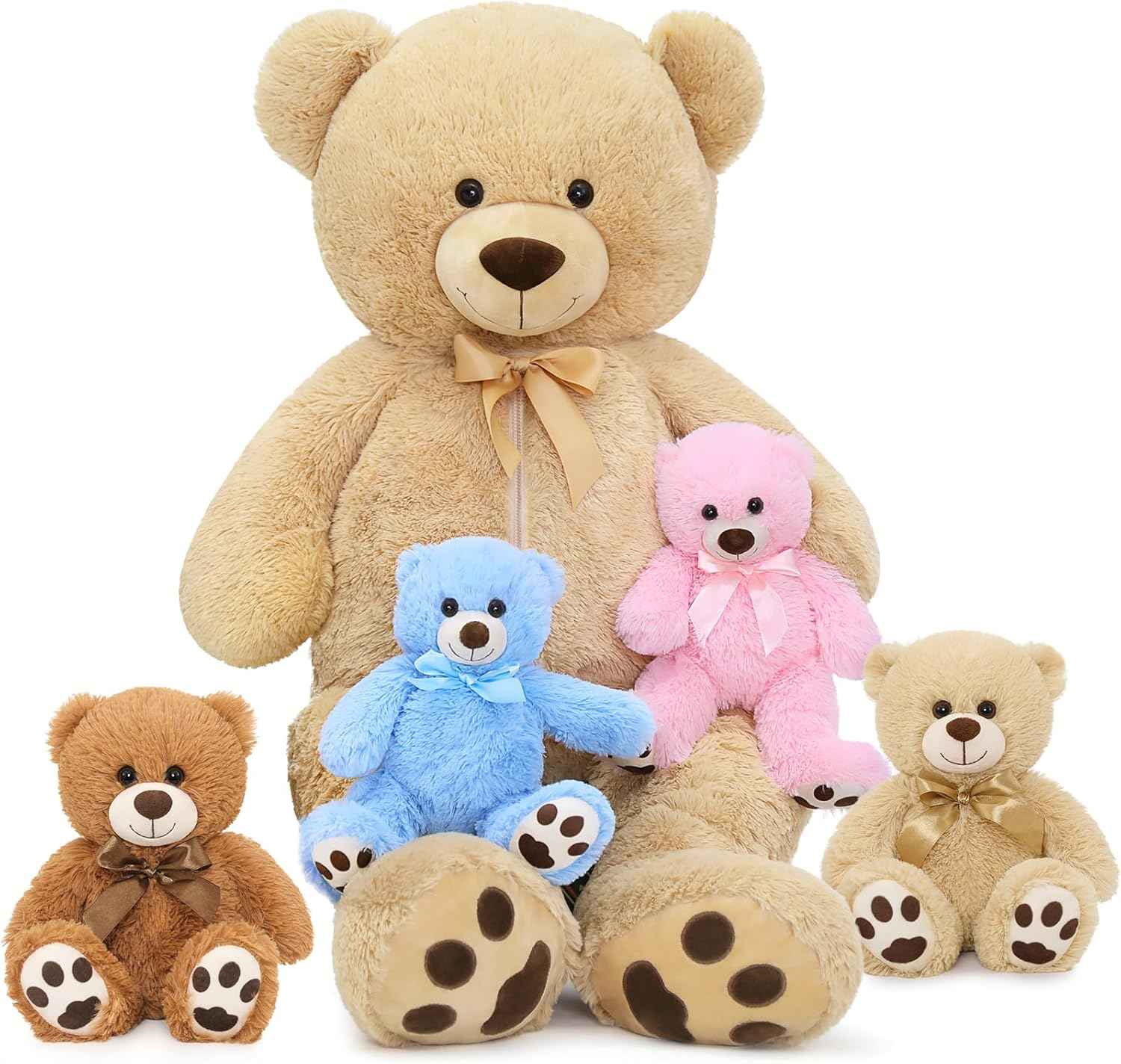 MaoGoLan Giant Teddy Bear 4 Feet,Adorable and Cuddly Big Bear Stuffed Animal 47", Classic Teddy Bear Plush Gift Decoration for Baby Shower,Party,Birthday,Valentines Day,Tan