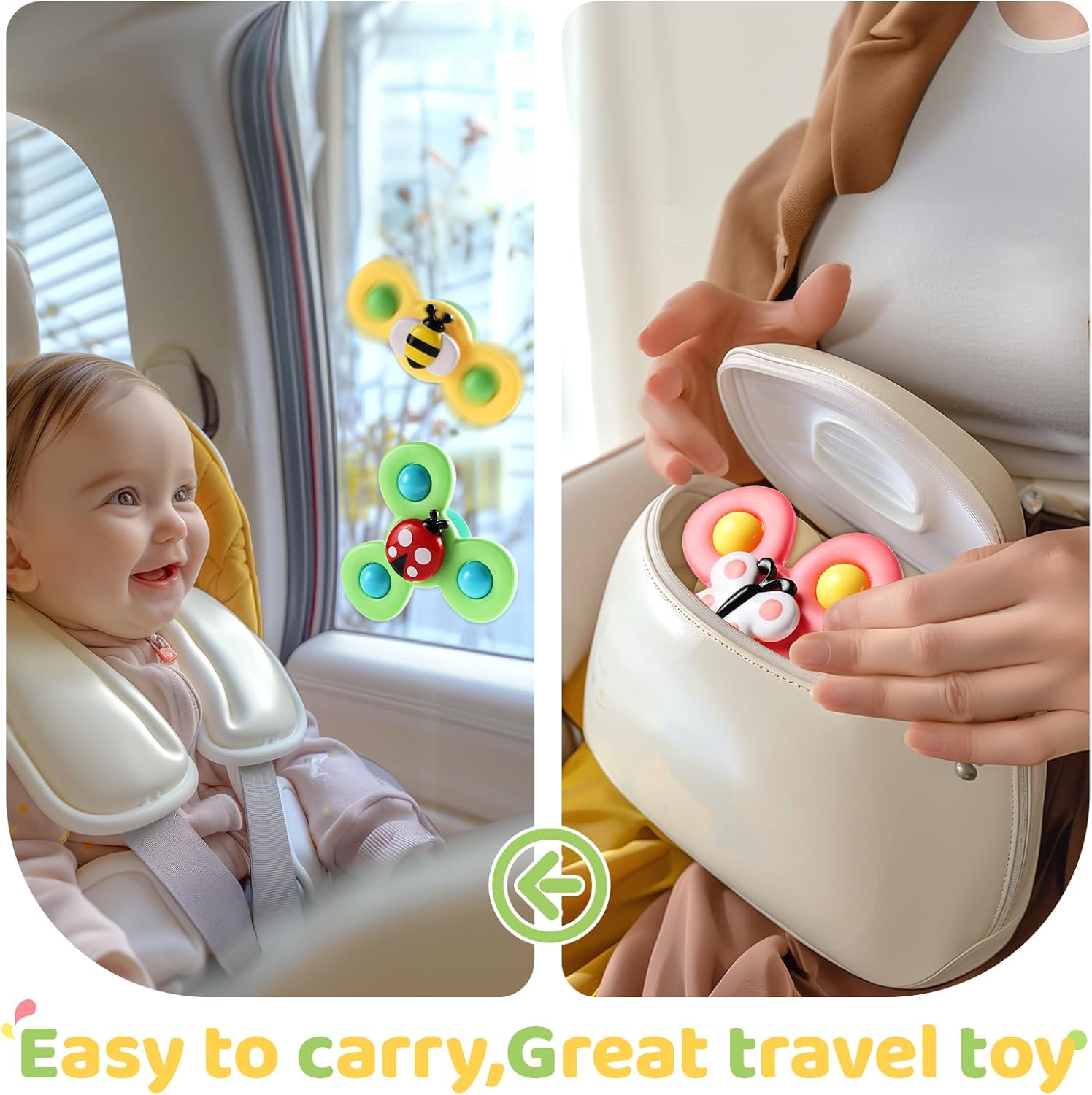ALASOU 3PCS Suction Cup Spinner Toys for 1 Year Old Boy Girl|Spinning Top 12 18 Months|1 2 Year Old Boy Birthday Gift|Baby Bath Toy for Kids Ages 1-3|Sensory Airplane Travel Toy for Infant Toddlers