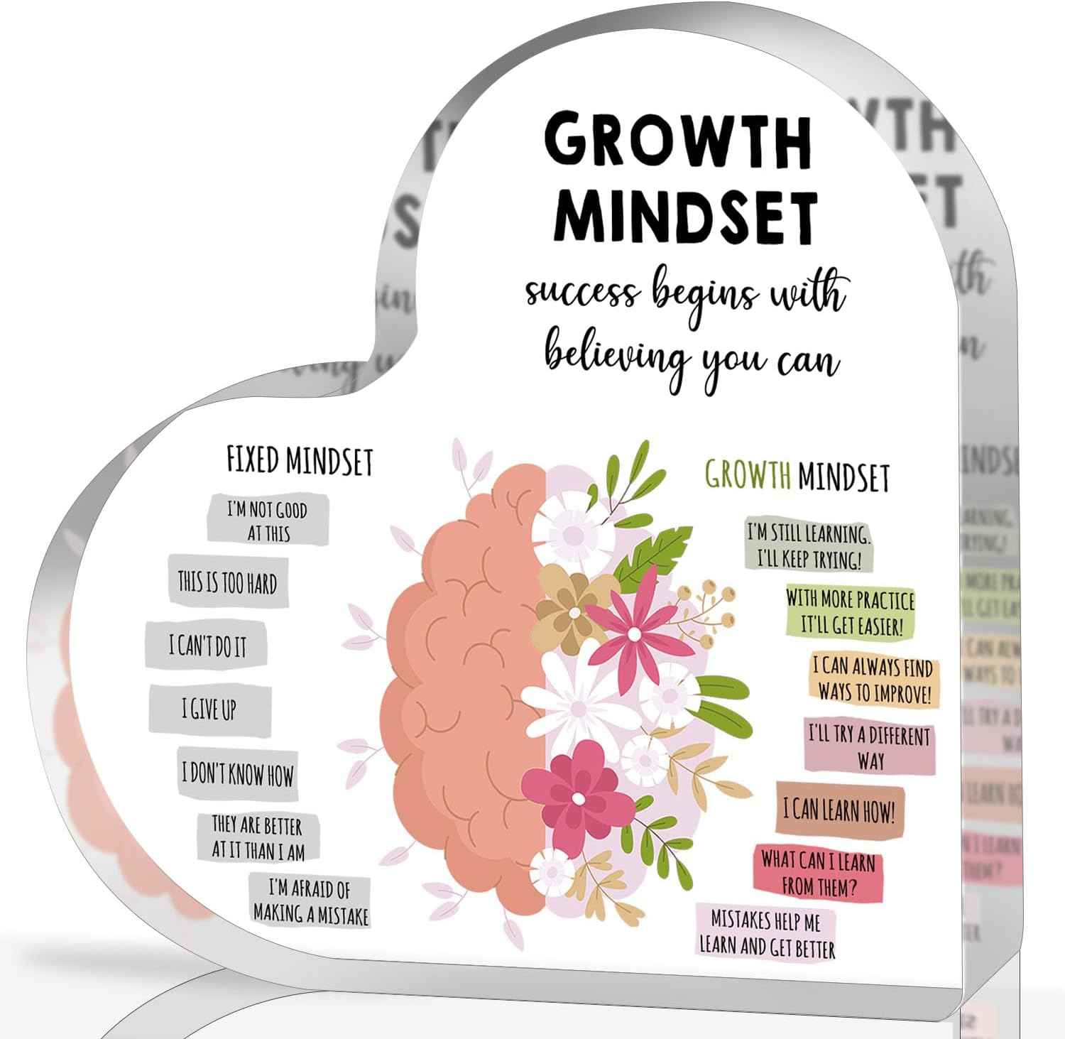 Things I Can Control Mental Health Decor, Acrylic Heart Gifts Mindfulness Decor for Therapy Office , School Counselor Sign Therapist Office Art Decorations for Therapist Office Living Room Bedroom