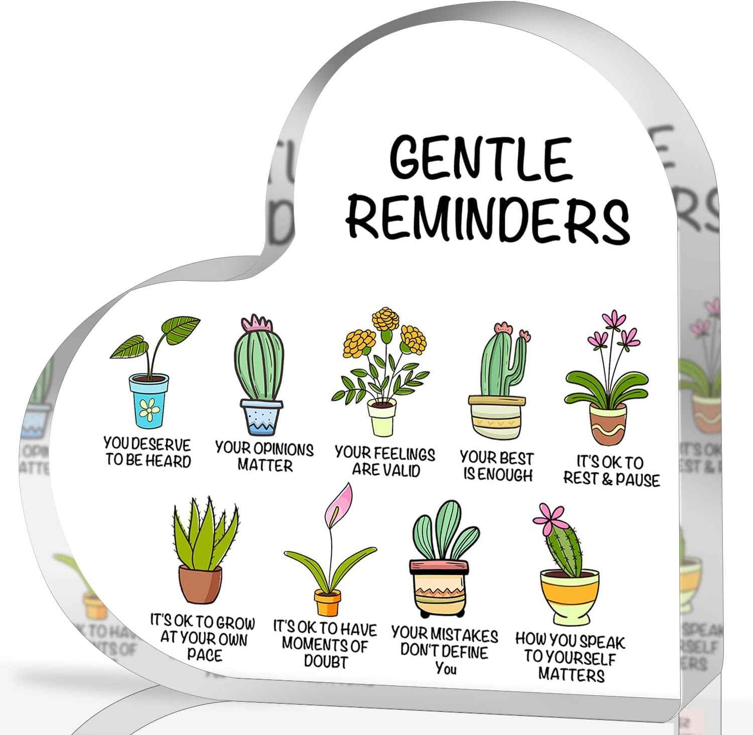 Things I Can Control Mental Health Decor, Acrylic Heart Gifts Mindfulness Decor for Therapy Office , School Counselor Sign Therapist Office Art Decorations for Therapist Office Living Room Bedroom
