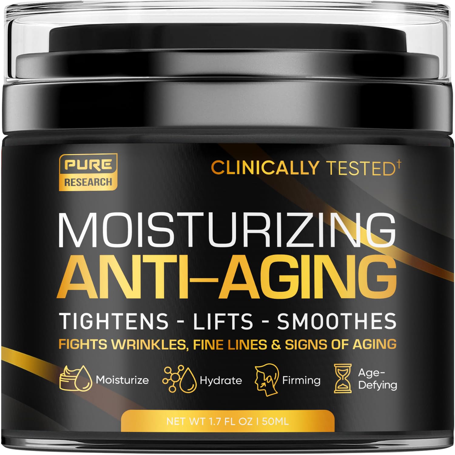 Men's Hydrating Face Cream Moisturizer for Anti-Aging, Collagen, Retinol, and Hyaluronic Acid - 1.7 oz