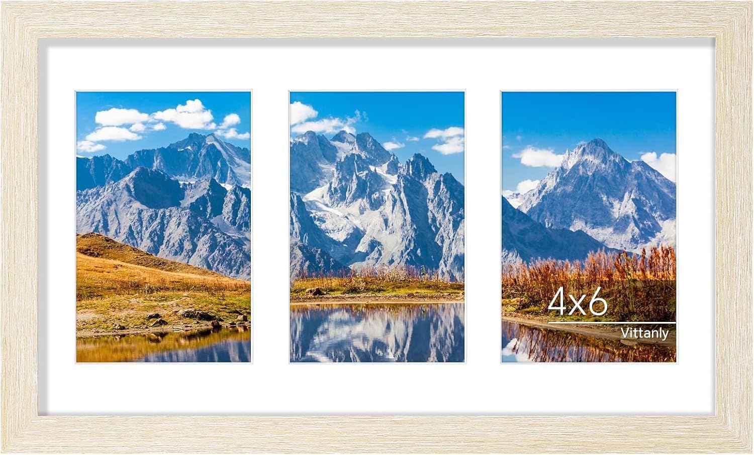 Vittanly 11x14 Collage Picture Frame, Displays 5Pcs 4x6 Pictures with Mat or 1Pcs 11x14 without Mat for Wall Mounting, Picture Frames Collage Wall Decor in Black, 1 Pack