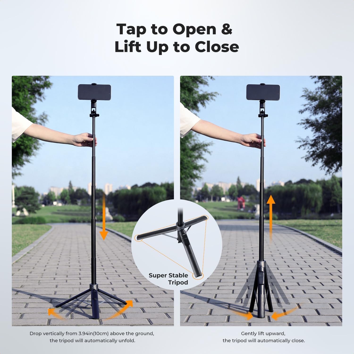 K&F CONCEPT Popod 72" Phone Tripod, 3-in-1 Clip & Magnetic Selfie Stick with Remote, Automatic Phone Tripod Stand, Compatible with iPhone 17-12 Series Osmo Pocket 4/3 Insta360 X5 Android Phones