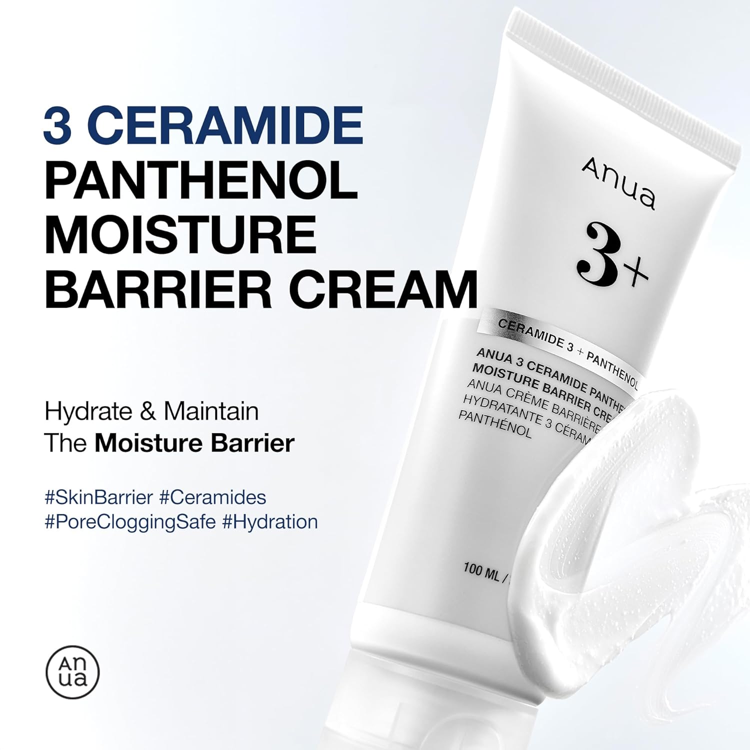 anua 3 ceramide panthenol hydrating face moisturizer 100ml non comedogenic korean skincare