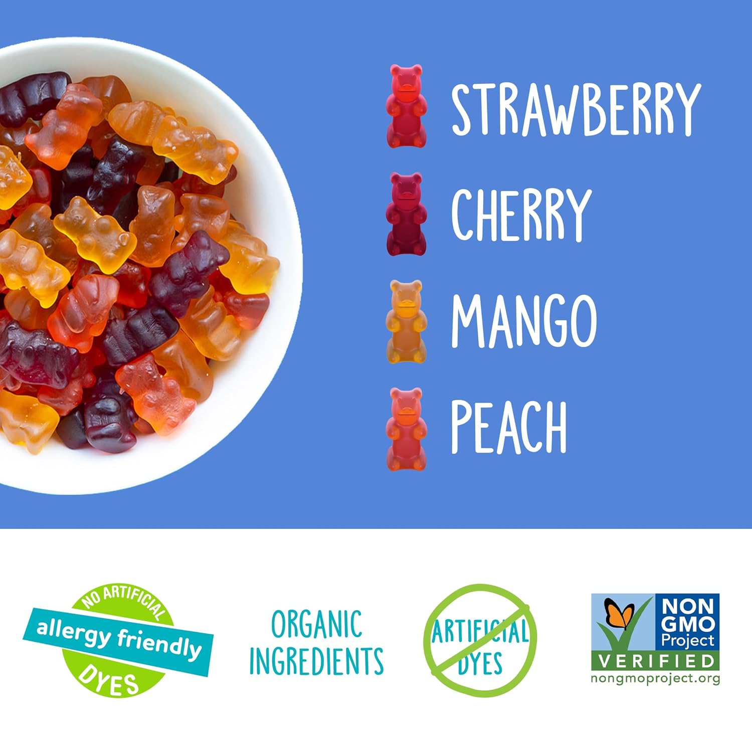 yumearth organic gummy bears fruity snack packs gluten free allergy friendly non gmo 10.5 oz pack of 15