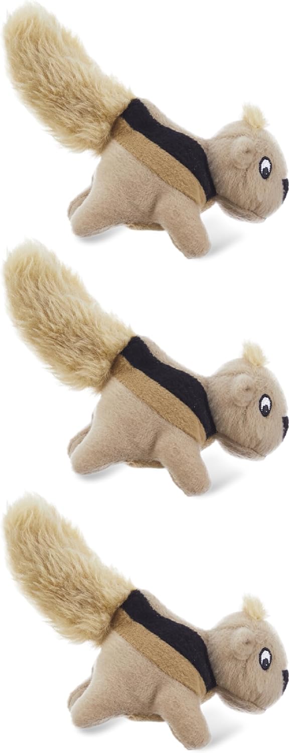 outward hound hide-a-squirrel dog toy small plush puzzle 2-in-1 interactive squeaky
