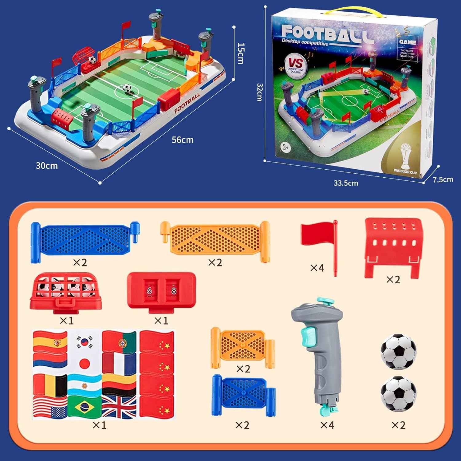 Mini Soccer Board Game for Kids: Foosball Table Toys for 3 4 5 6 7 8-12 Year Old Kids - Pinball Interactive Sports Game Age 3+ Indoor Home Party - Gift for Boys Girls Birthday Christmas Grandkids
