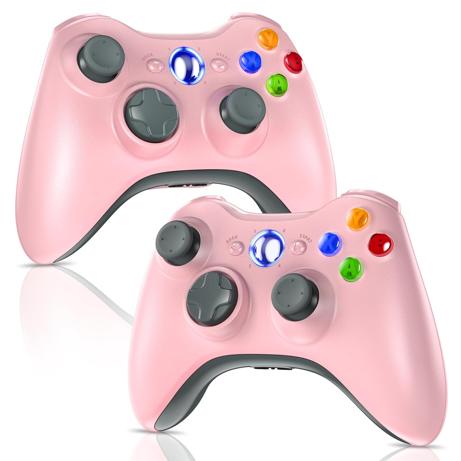 Gamrombo Xbox 360 2 Pack Wireless Controller Replacement for 360 & Slim with Windows PC Compatibility