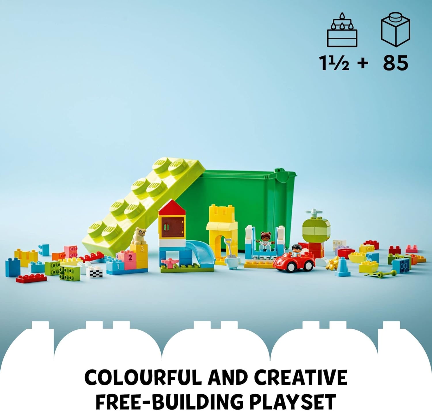 LEGO DUPLO Classic Deluxe Brick Box Building Blocks - Learning & Educational Toys for Toddlers, Preschool, Ages 1.5+ Years - Gift for Birthdays - Develop Fine Motor Skills - 10914