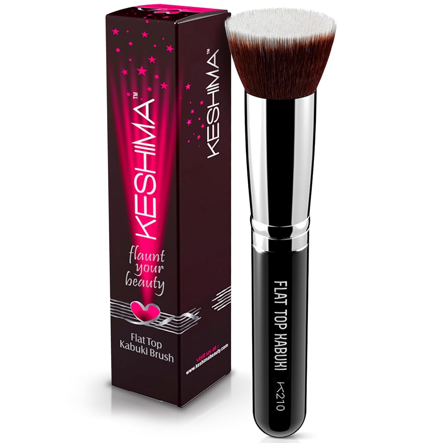 Flat Top Kabuki Foundation Brush By KESHIMA - 1.2 inch Premium Makeup Brush for Liquid, Cream, and Powder