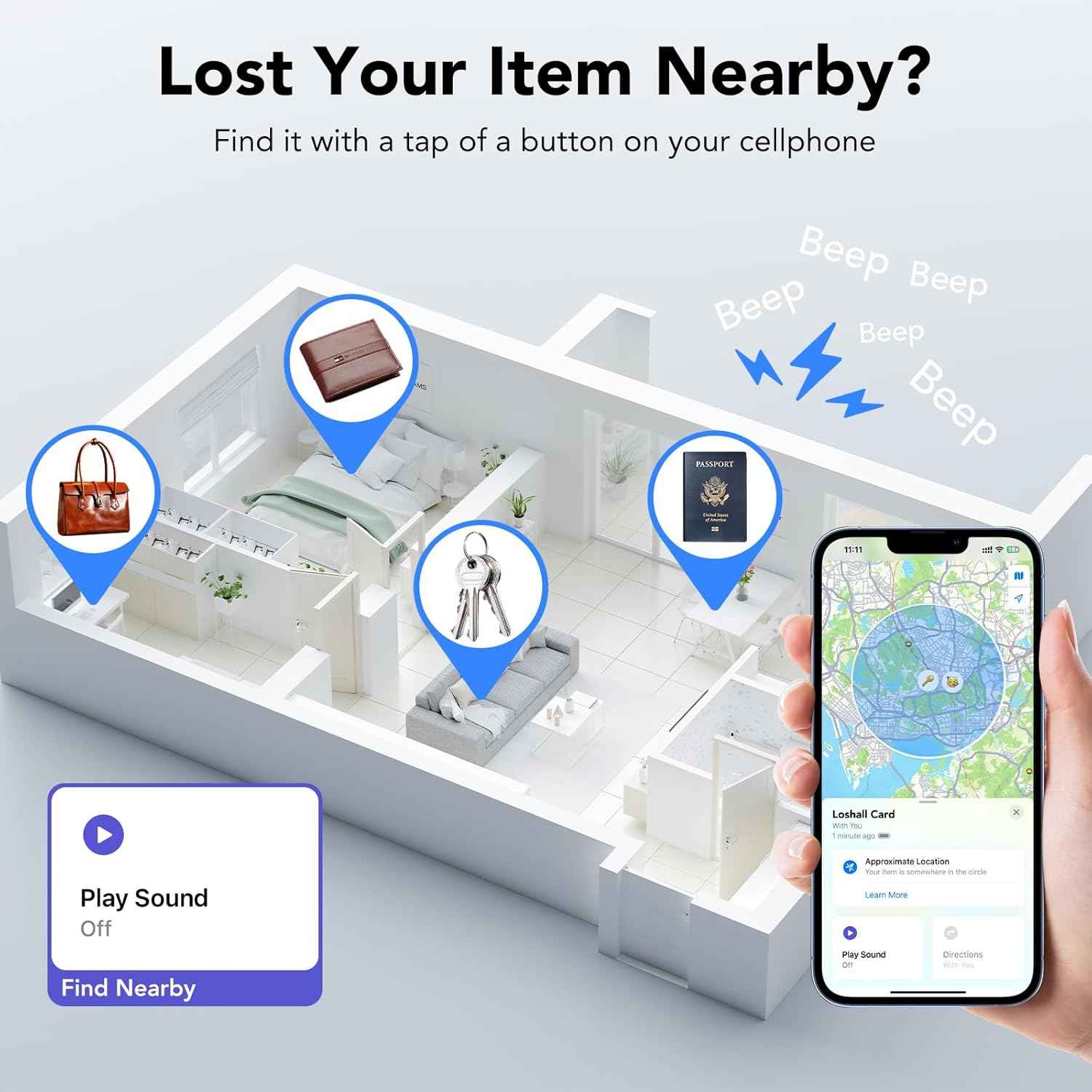 2026 New [Apple MFi Certified] Slim Wallet Tracker Card 0.09in for Apple Find My (iOS Only), GPS Tracker Card (4 Pack) for Airtag Wallet, Wireless Charging, Key Finder and Item Locator for Passport