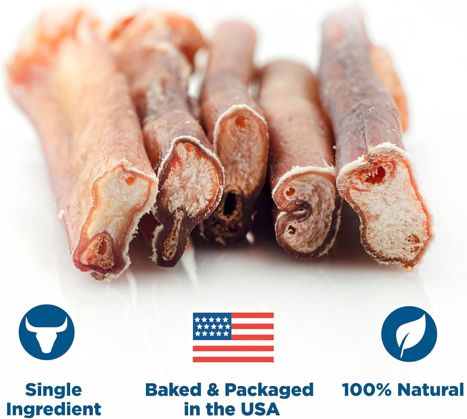 Best Bully Sticks Thick 6 Inch Natural Beef Bully Sticks for Large Breeds Dogs - Single Ingredient - 5 Count