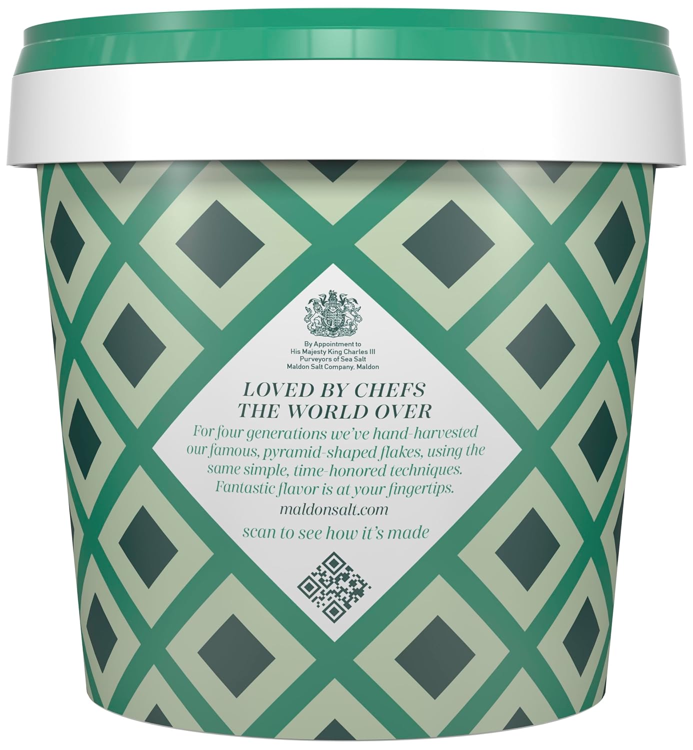Maldon salt flakes, 20 oz, kosher, natural, pyramid shaped, resealable tub, gourmet, hand-harvested, four generations