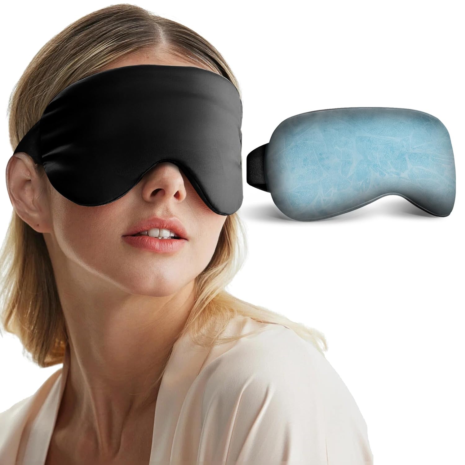 Cooling Eye Mask for Puffy Eyes - Relaxing Gift for Women with Migraine Relief