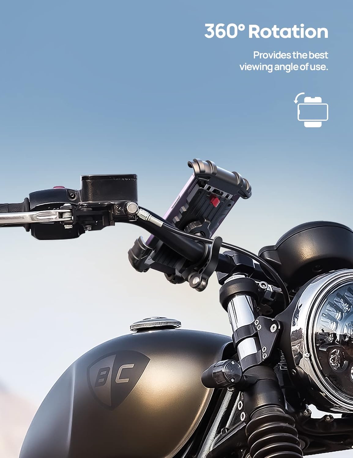 Lamicall Bike Phone Holder, Motorcycle Mount - Motorcycle Phone Holder, Handlebar Cell Phone Clamp, E-Bike Scooter Phone Clip for 4.7-6.8" Smartphones, iPhone 17 Air Pro Max, 16 15 Plus Mothers Day