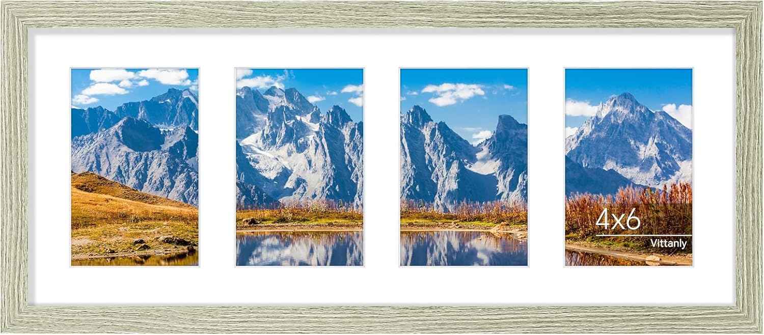 Vittanly 11x14 Collage Picture Frame, Displays 5Pcs 4x6 Pictures with Mat or 1Pcs 11x14 without Mat for Wall Mounting, Picture Frames Collage Wall Decor in Black, 1 Pack