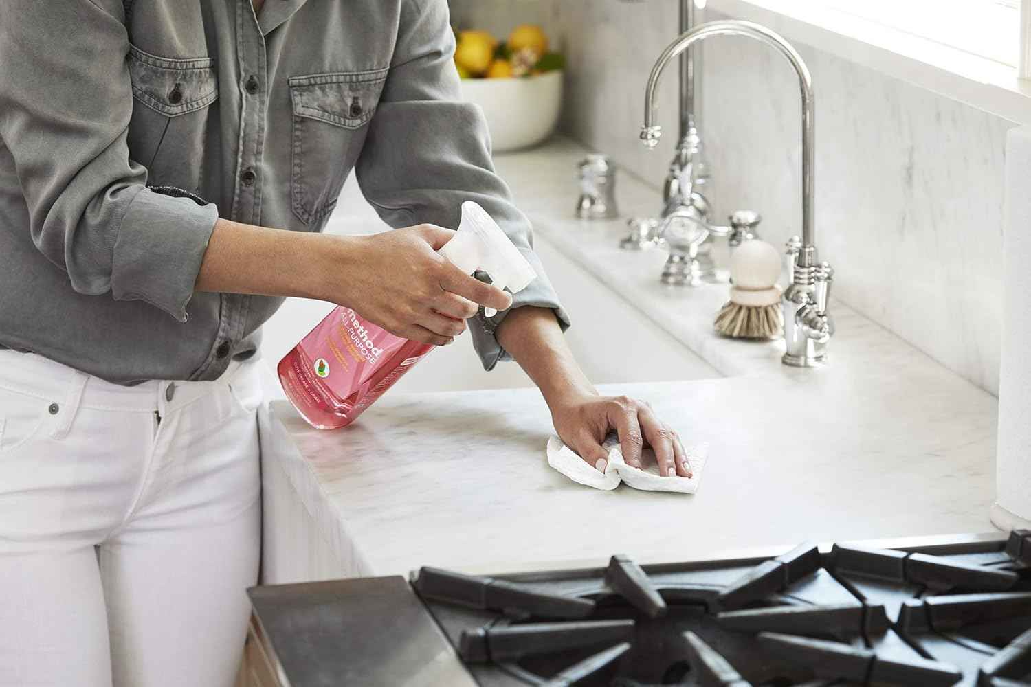 Method All-Purpose Cleaner Spray, French Lavender, Perfect for Most Counters, Tiles and More, 28 Fl Oz, (Pack of 4)