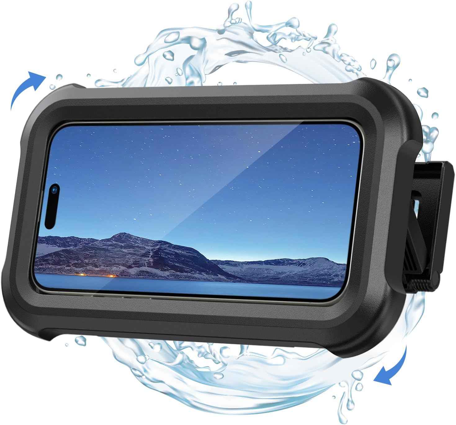 Lamicall Shower Phone Holder Waterproof - 480° Rotatable Retractable Adjustable Shower iPhone Case Holder, Bathroom Wall Phone Mount Stand Water Proof Anti Fog Case, Accessories for 4-7" Cellphones