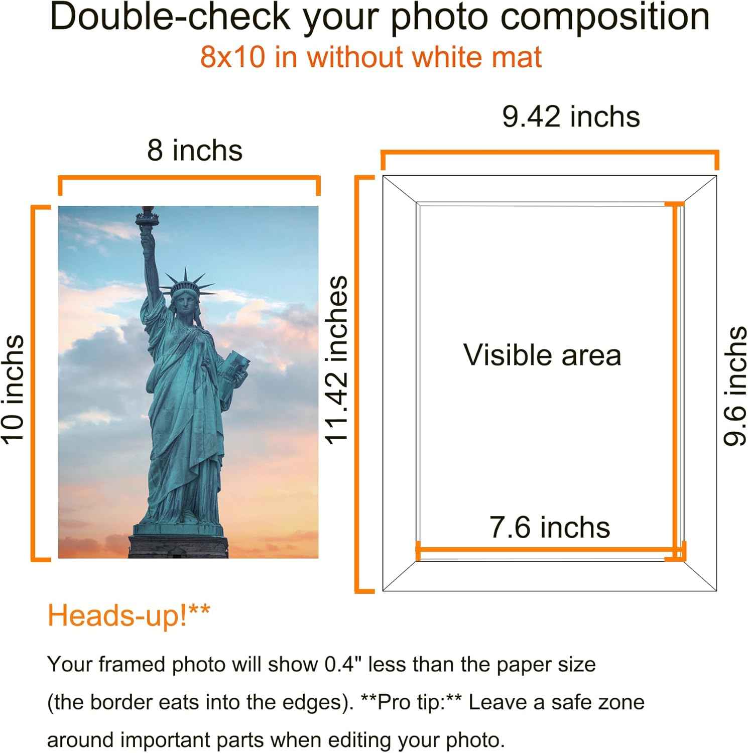 SESEAT Black 8x10 Picture Frame, Photo Frame for Wall Mounting or Tabletop Diaplay, 1 Pack