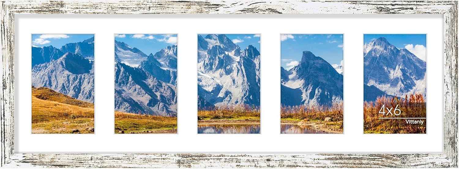 Vittanly 11x14 Collage Picture Frame, Displays 5Pcs 4x6 Pictures with Mat or 1Pcs 11x14 without Mat for Wall Mounting, Picture Frames Collage Wall Decor in Black, 1 Pack