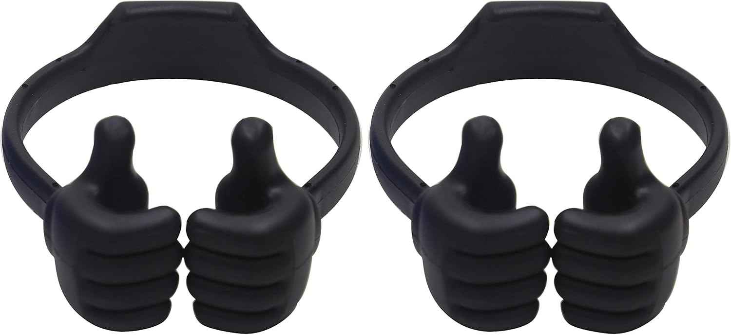 HONSKY Thumbs-Up Phone Stand for Tablets, E-Readers and Smart Phones – Green/Purple – 2 Count