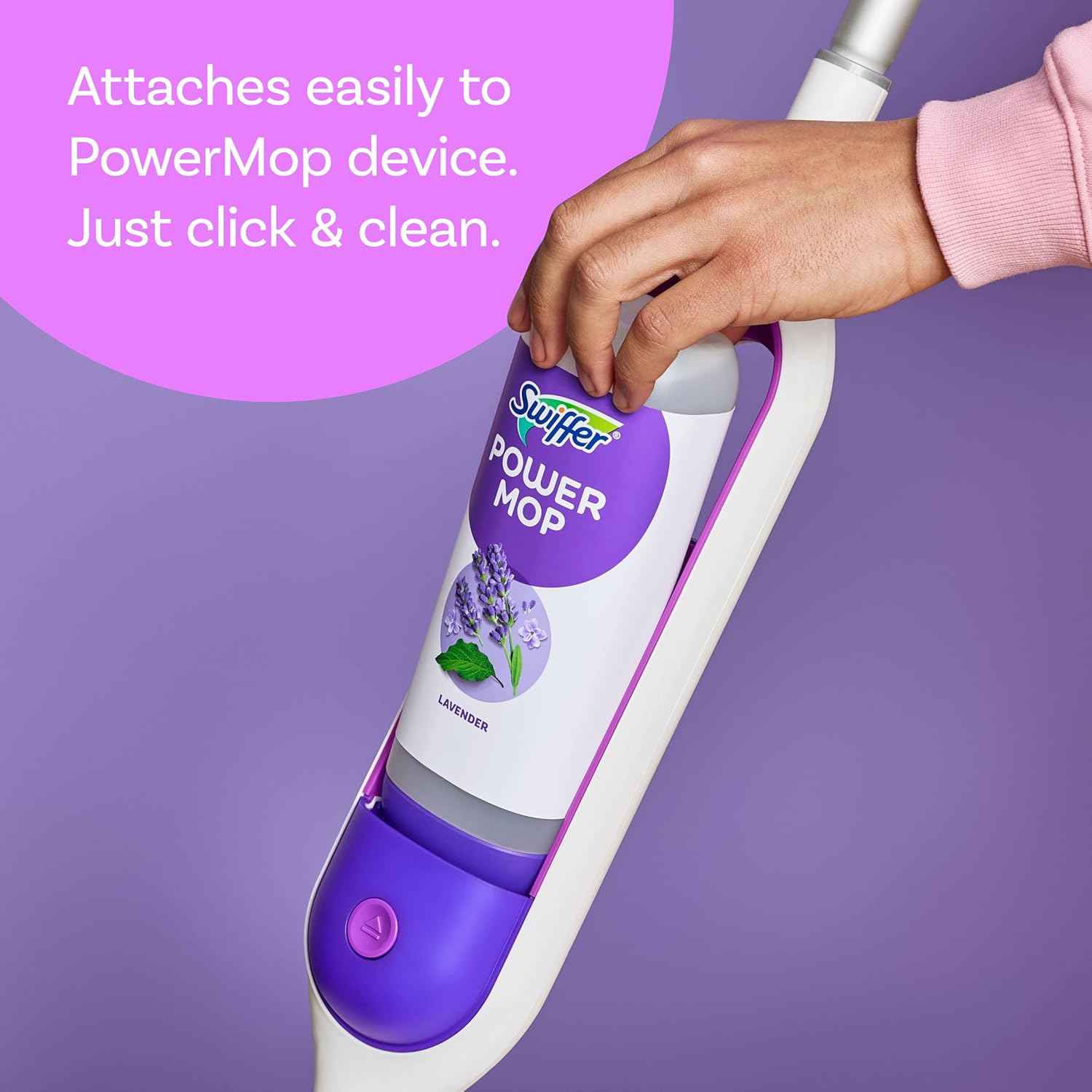 Swiffer Power Mop Refill Pack, Floor Cleaner for Mopping Tile, Vinyl, Laminate, Wood in Home, Bathroom, Kitchen, All Purpose Multi-Surface Cleaning, 5 Pads + 1 Lavender Solution