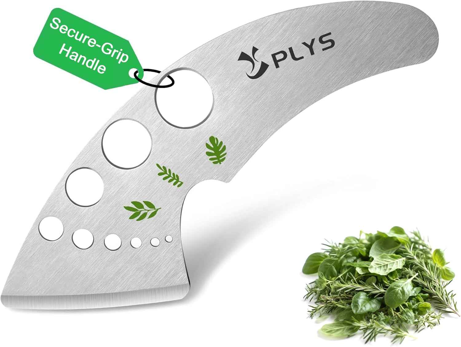 Plys Herb Stripper Tool 9 Holes - Stainless Steel Kitchen Herb Stripping Tool, Herb Leaf Peeler for Kale, Chard, Collard Greens, Rosemary, Thyme, Parsley and Basil, 2025 Professional Kitchen Gadgets