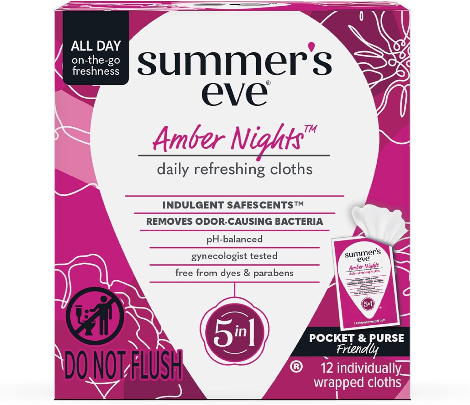 Summer's Eve 12-count Ultimate Odor Protection Daily Feminine Wipes with pH-balanced boric acid formula