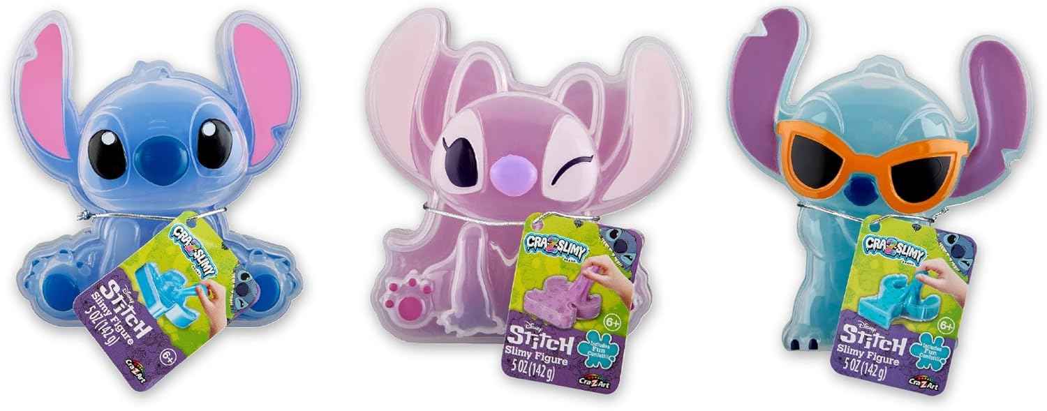 CRA-Z-Slimy Stitch Slime Toy- Glossy, Stretchy, Super Soft, Smooth Blue Stitch Slime with Stitch Shaped Confetti Mix-Ins for Boys and Girls, Lilo and Stitch Kids Toy Gift