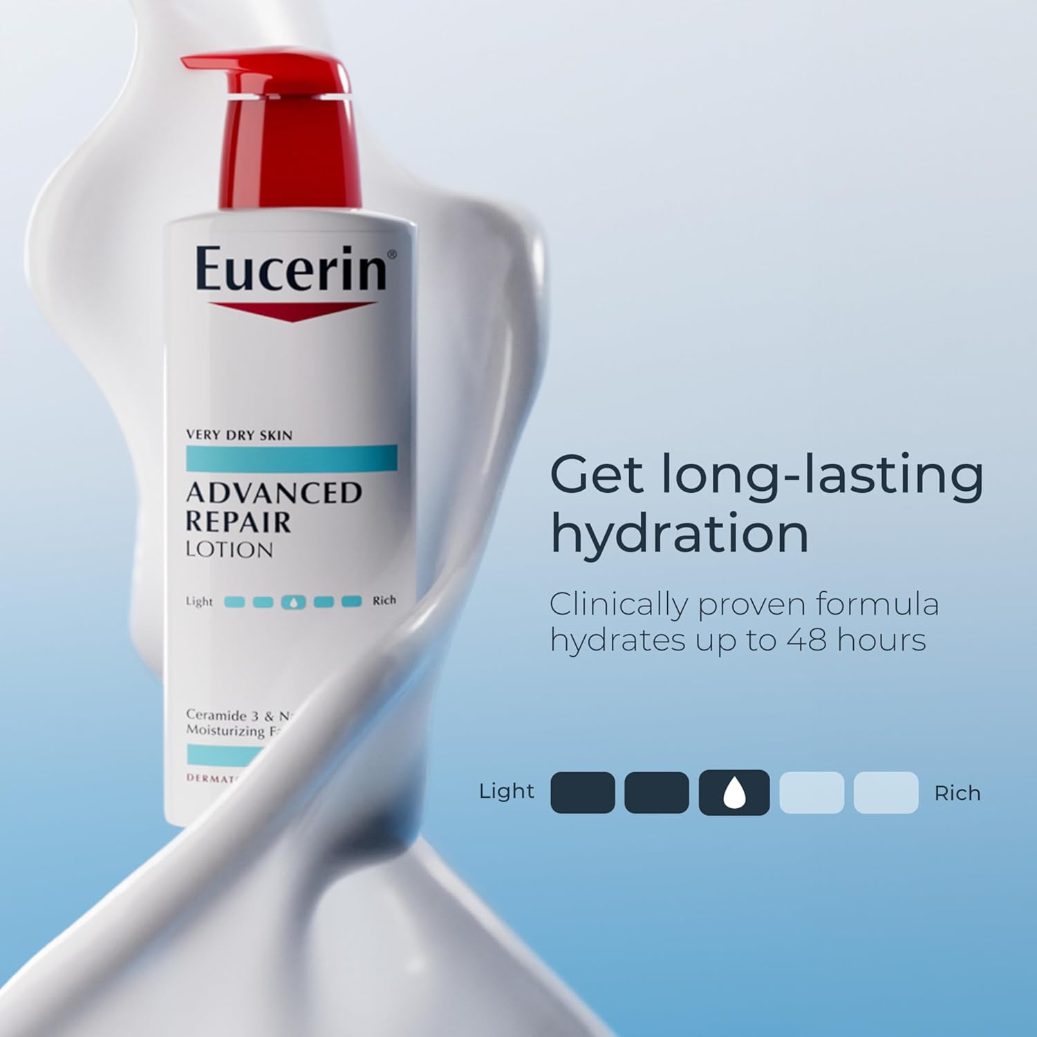 eucerin advanced repair body lotion 16.9 fl oz ceramides for very dry unscented skin