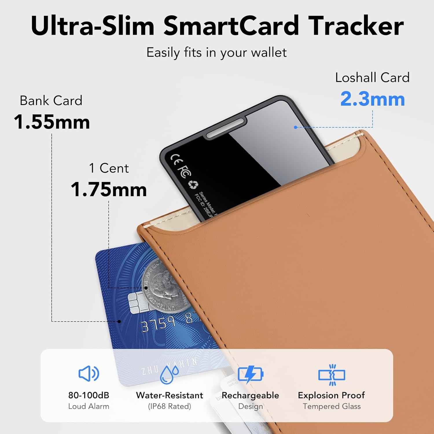 2026 New [Apple MFi Certified] Slim Wallet Tracker Card 0.09in for Apple Find My (iOS Only), GPS Tracker Card (4 Pack) for Airtag Wallet, Wireless Charging, Key Finder and Item Locator for Passport