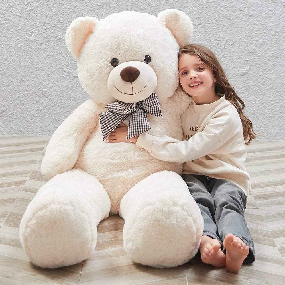 MaoGoLan Giant Teddy Bear 4 Feet,Adorable and Cuddly Big Bear Stuffed Animal 47", Classic Teddy Bear Plush Gift Decoration for Baby Shower,Party,Birthday,Valentines Day,Tan