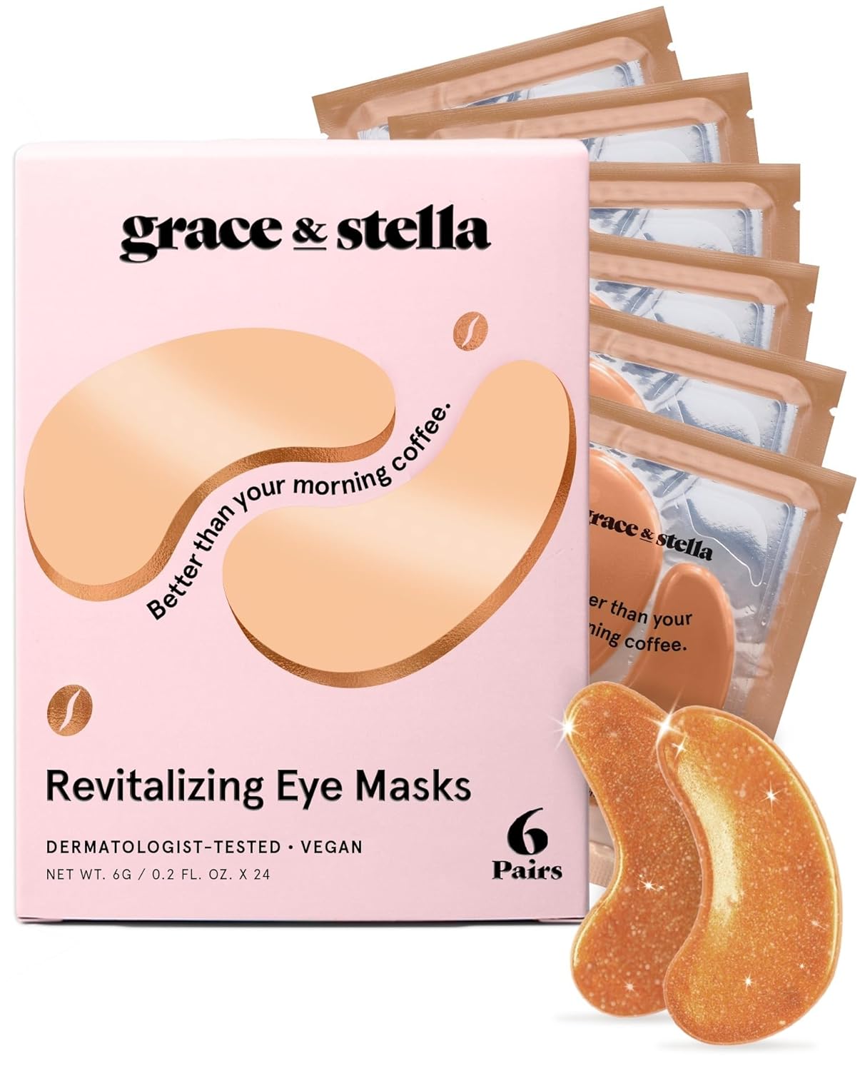 grace & stella Retinol Under Eye Patches for Puffy Eyes & Dark Circles - Restoring Gel Under Eye Masks with Hyaluronic Acid - Purple, 24 Pairs for Women