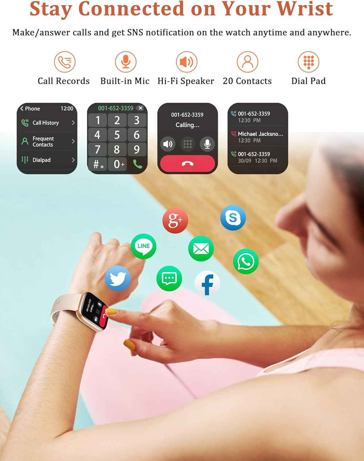 LODIMEKE Smart Watch, Alexa Built-in, Answer/Make Calls 44mm Smartwatch Women Men, 1.83" Sports Watch IP68 Waterproof, Heart Rate SpO2 Sleep Stress Monitor, Step Counter Watch for Android & iOS Phone