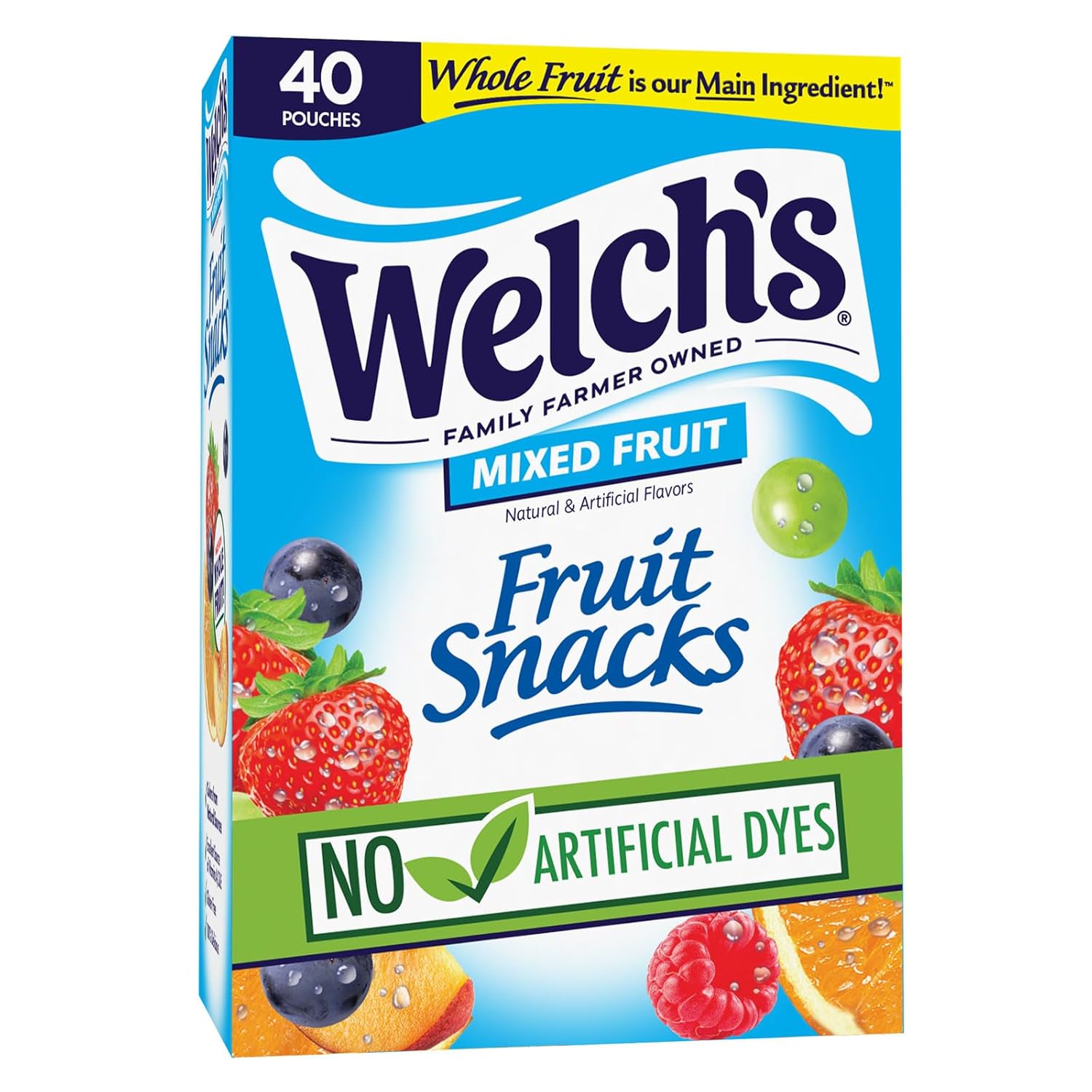 Welch's Gluten Free Mixed Fruit Snack Box, 40 x 0.8oz Snack Packs